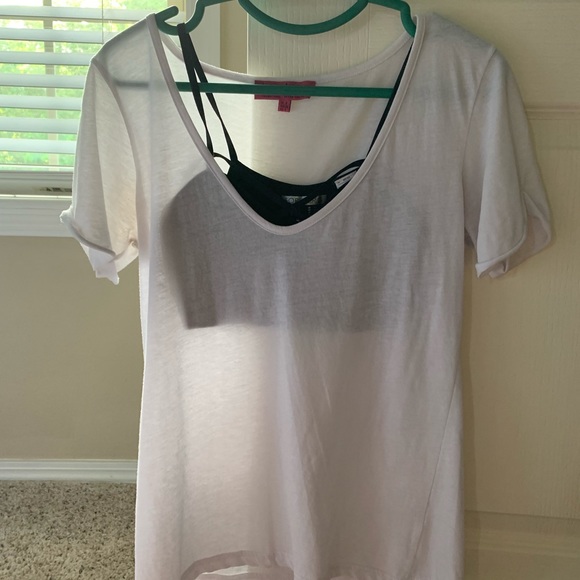 bralette with v neck shirt